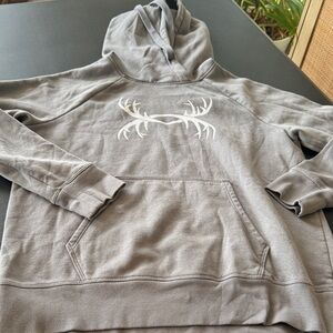 Under Armour Gray Hoodie with Antler Design medium
